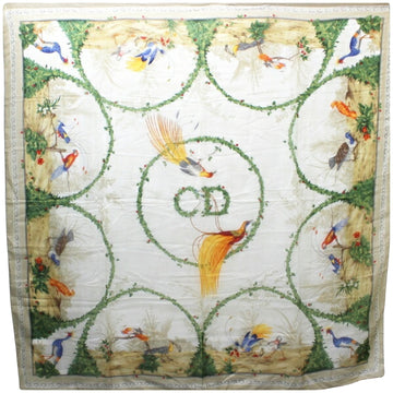 Dior CD Beige Silk Scarf 