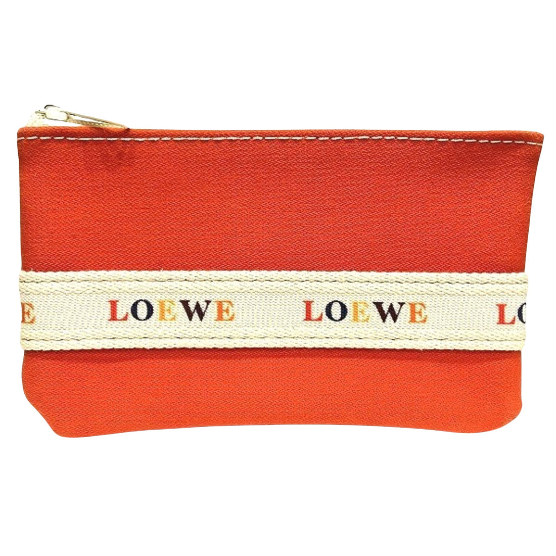 Loewe Orange Canvas Clutch Bag