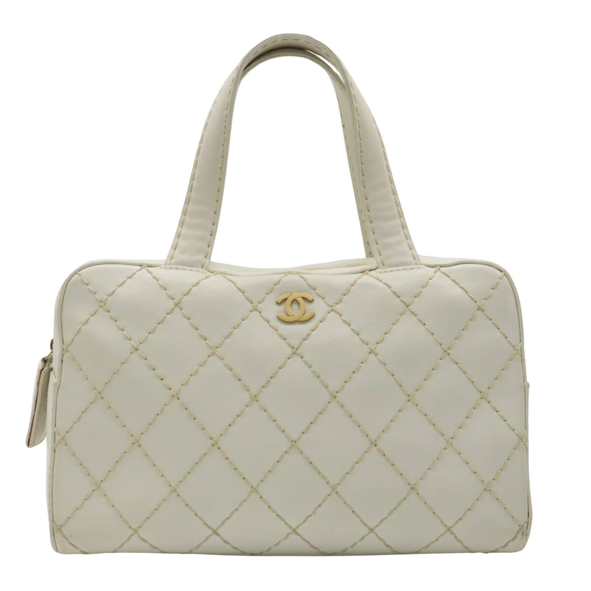 Chanel Wild stitch White Leather Handbag 