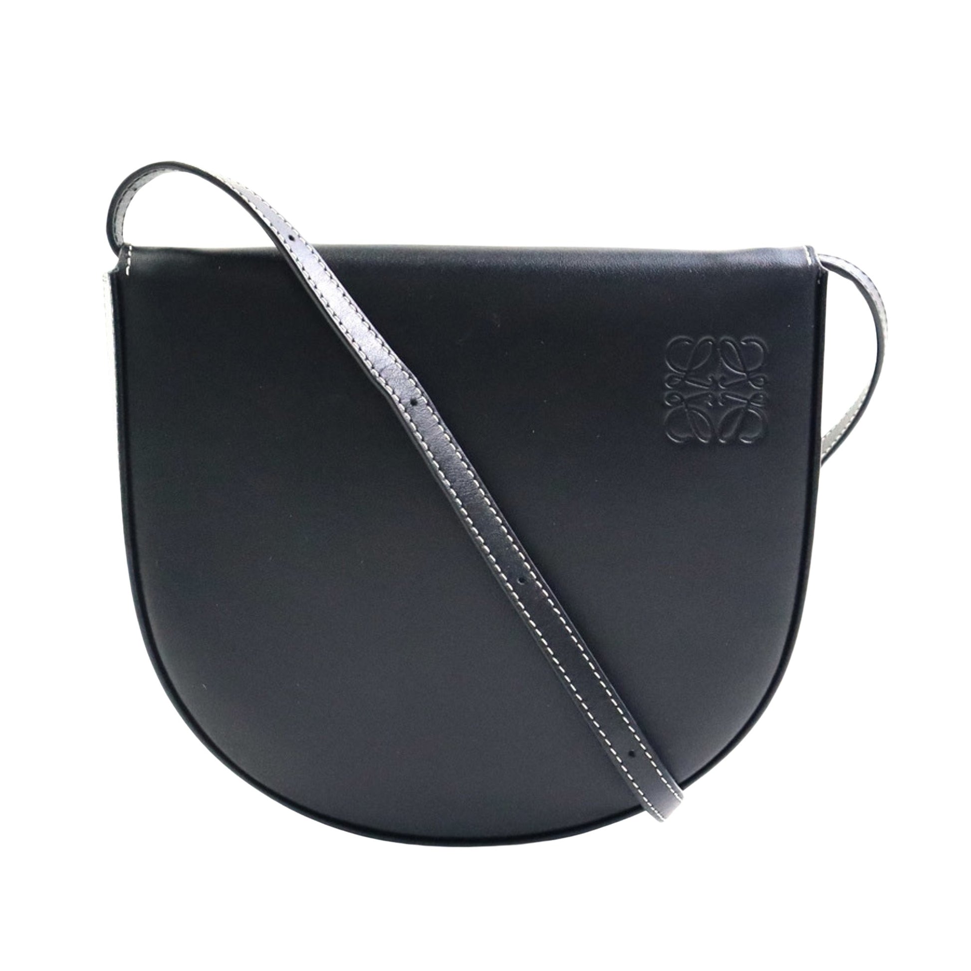 Loewe Heel Black Leather Shoulder Bag