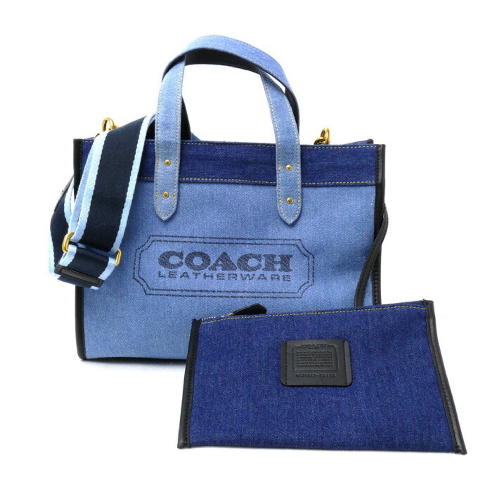 Coach Field Blue Denim - Jeans Shopper Bag