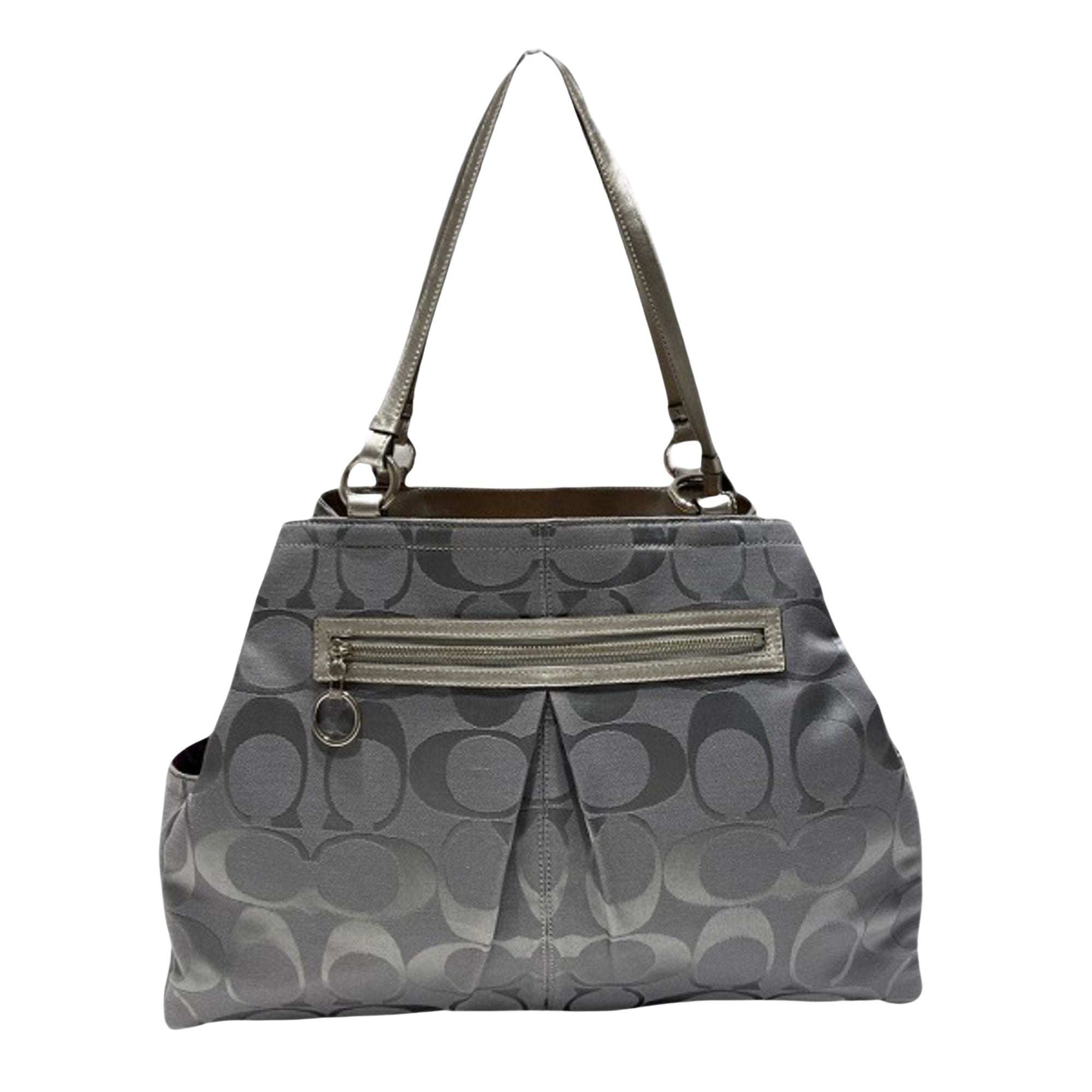 Coach Signature Grey Canvas Tote Bag