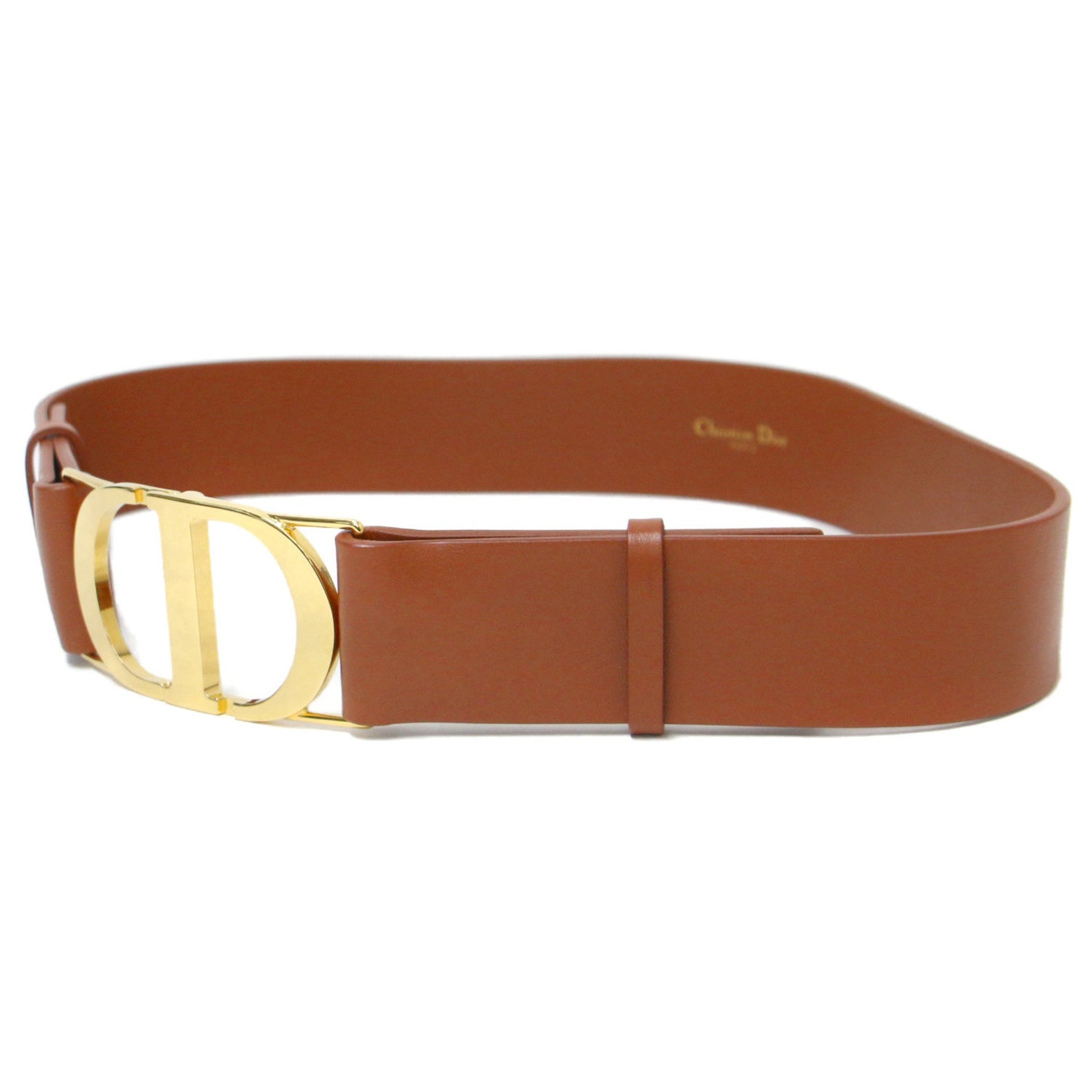 Dior 30 Montaigne Brown Leather Belt 