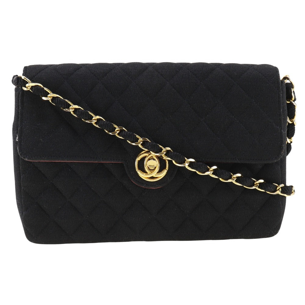 Chanel Black Cotton Shoulder Bag