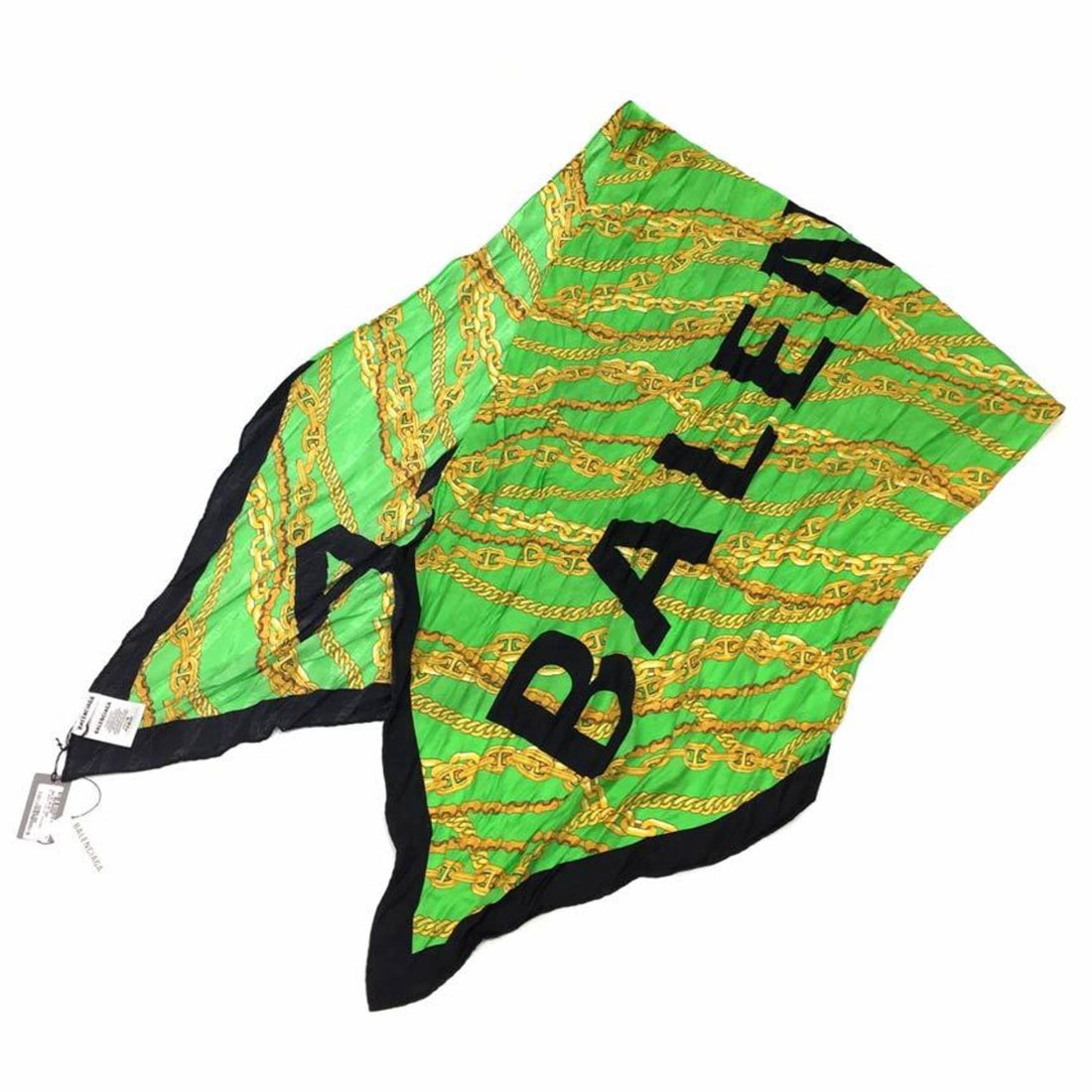 Balenciaga Green Silk Scarf 