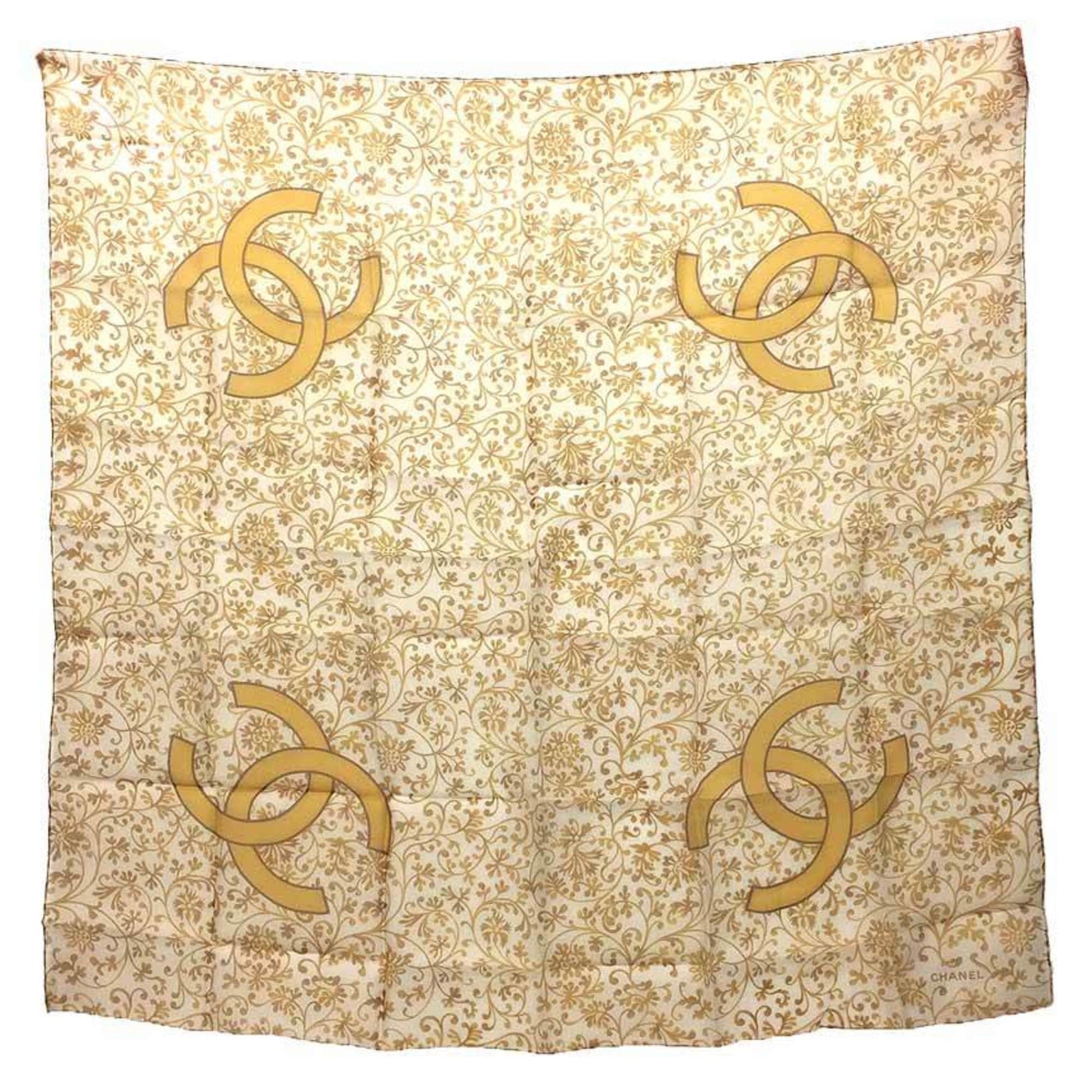 Chanel Camel Silk Shawl 