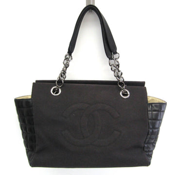 Chanel Chocolate bar Black Canvas Tote Bag