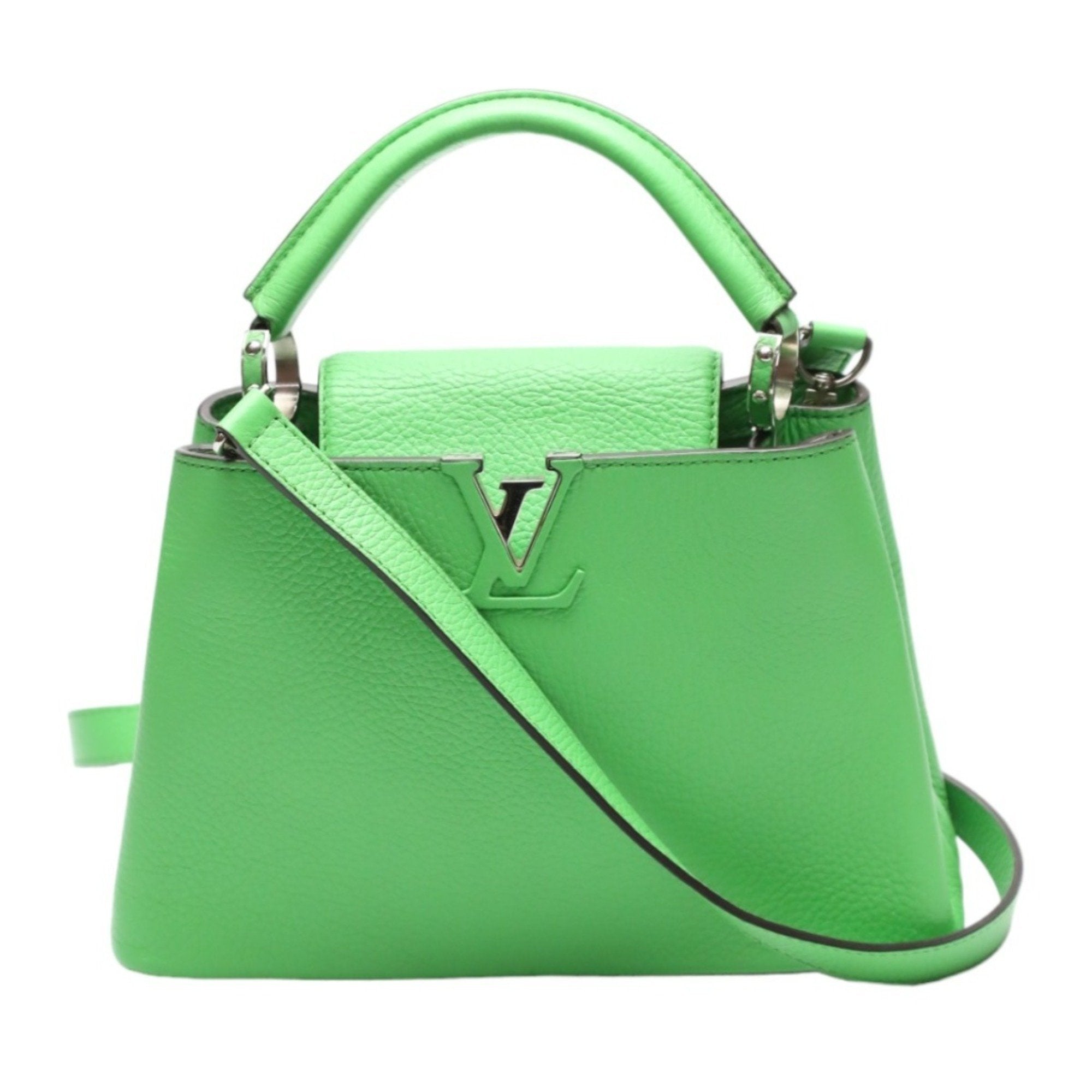 Louis Vuitton Capucines Green Leather Shopper Bag