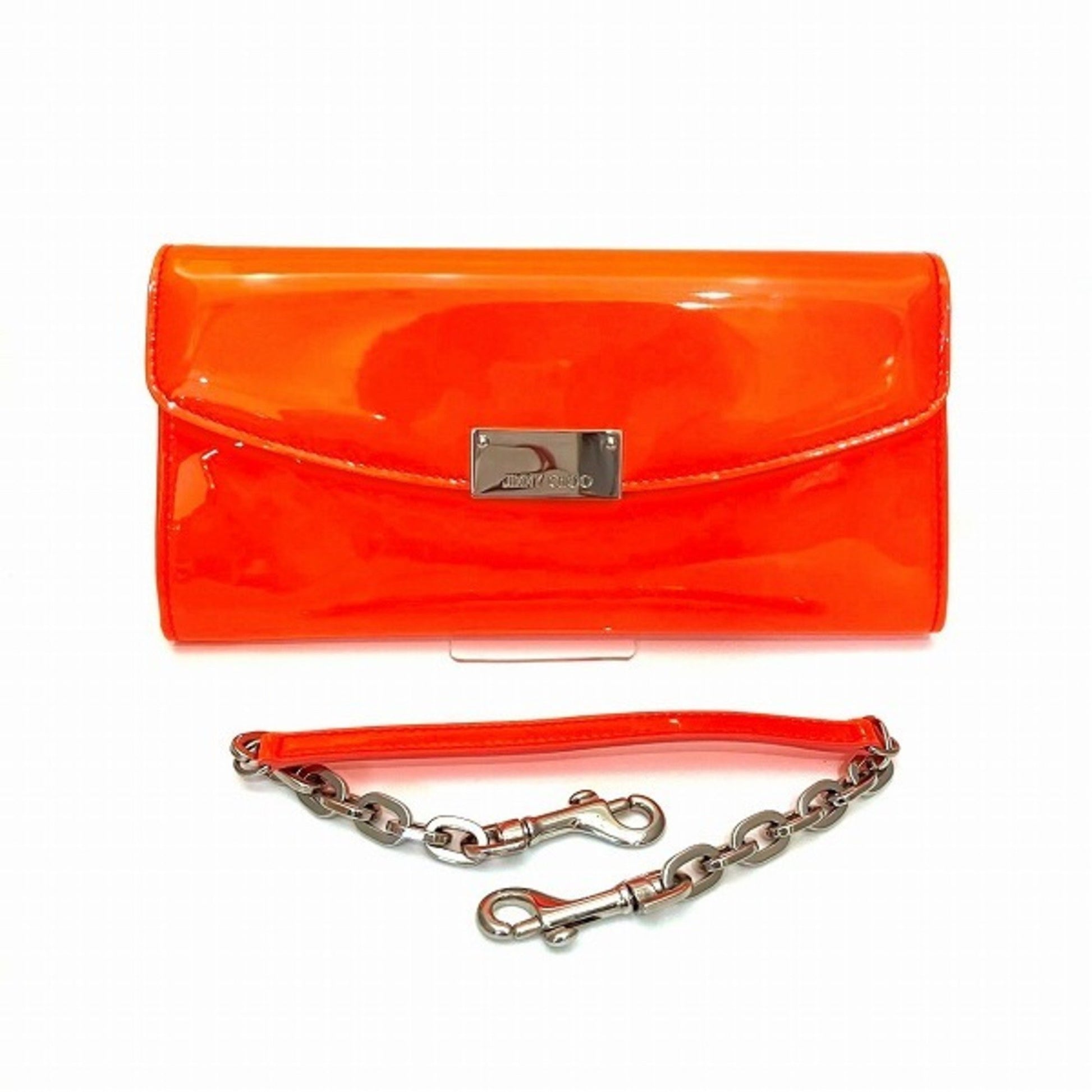 Jimmy Choo Orange Patent Leather Wallet 