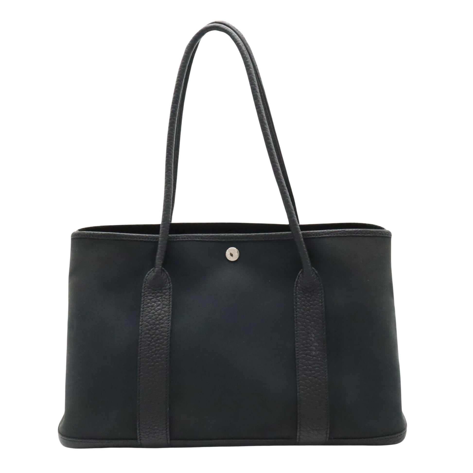 Hermès Garden Party Black Canvas Tote Bag