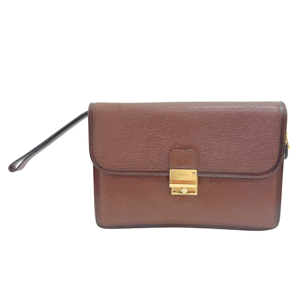 Bally Brown Leather Clutch Bag