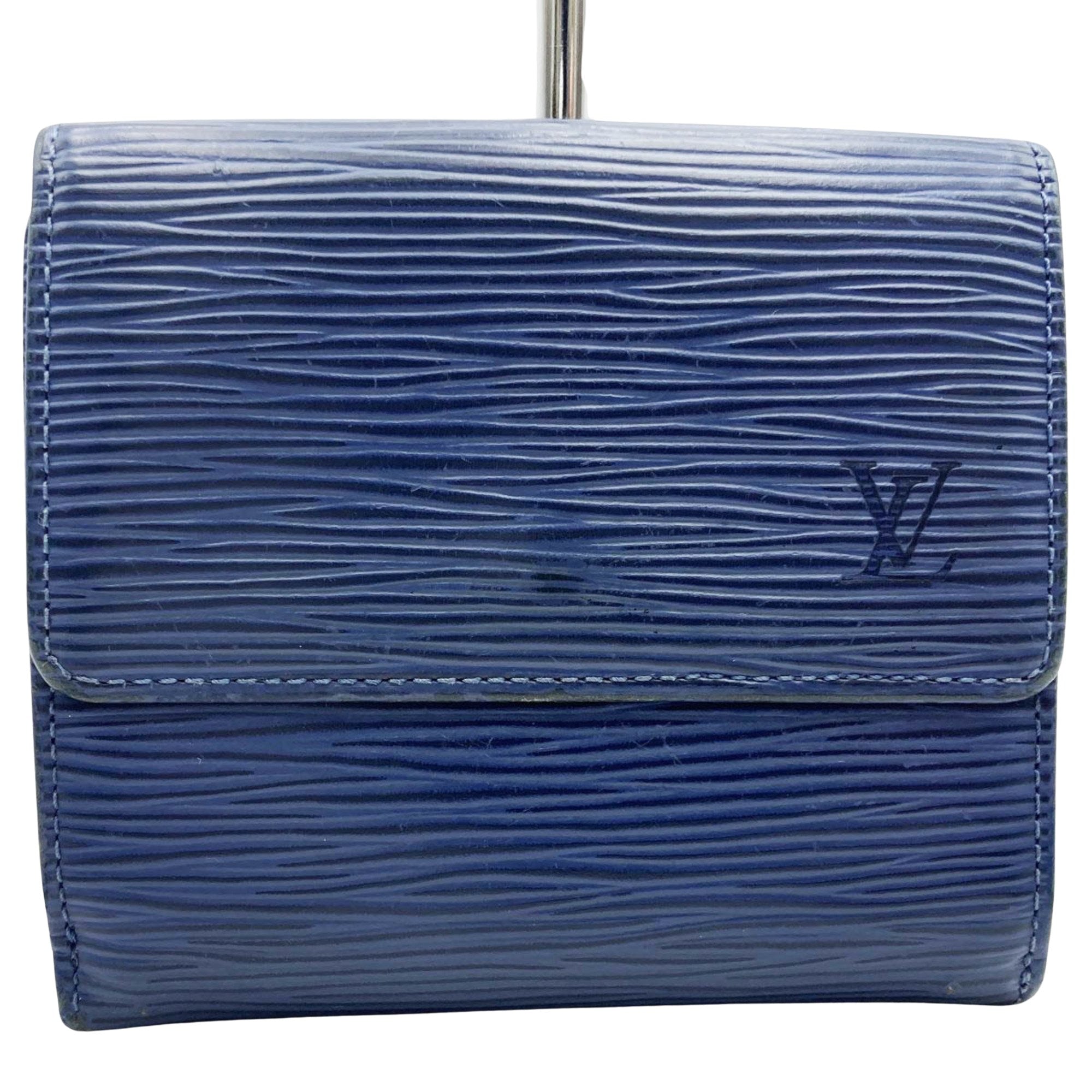 Louis Vuitton Porte carte credit bifold Blue Leather Wallet 