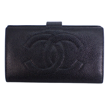 Chanel Cc Black Leather Wallet 