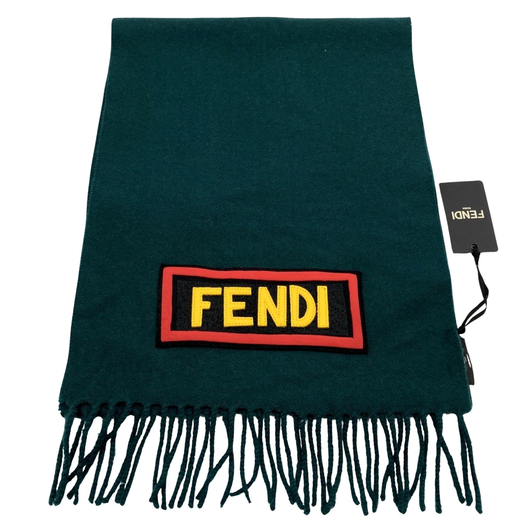 Fendi Green Wool Scarf 