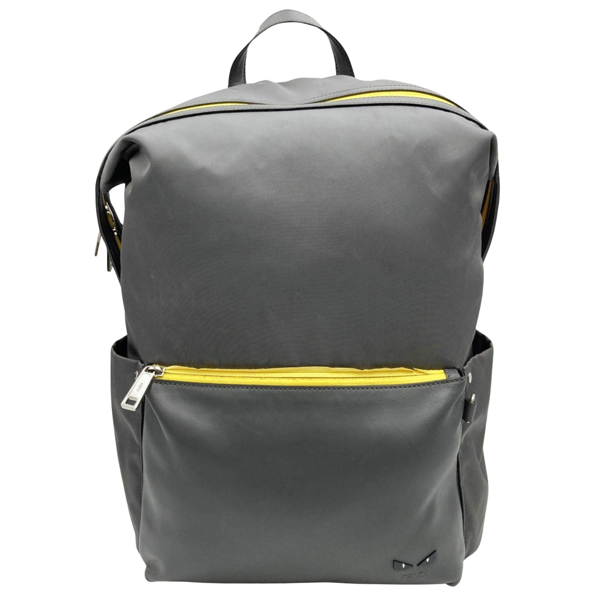 Fendi Grey Synthetic Backpack Bag