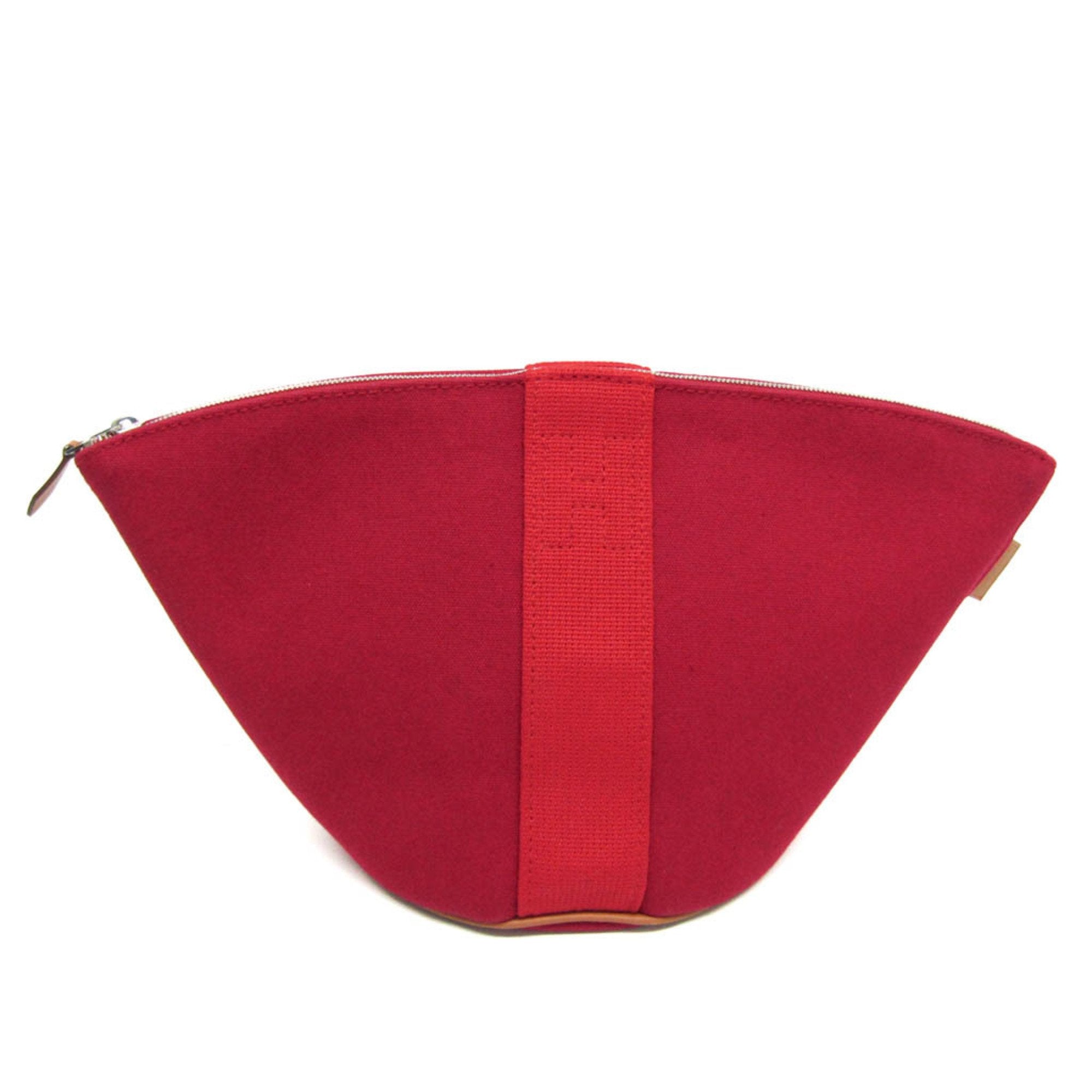 Hermès -- Red Cotton Clutch Bag