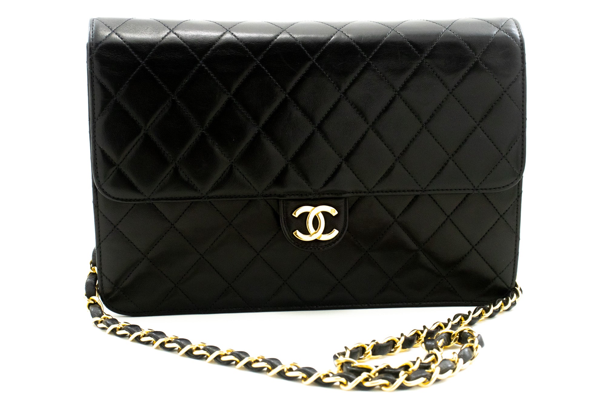 Chanel Cross Black Leather Shoulder Bag