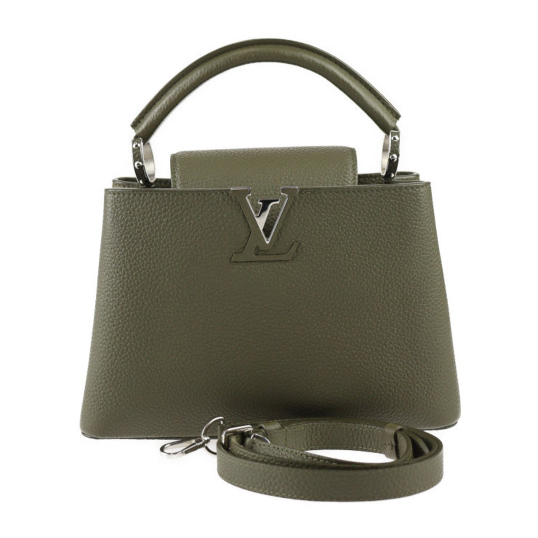 Louis Vuitton Capucines Khaki Leather Handbag 