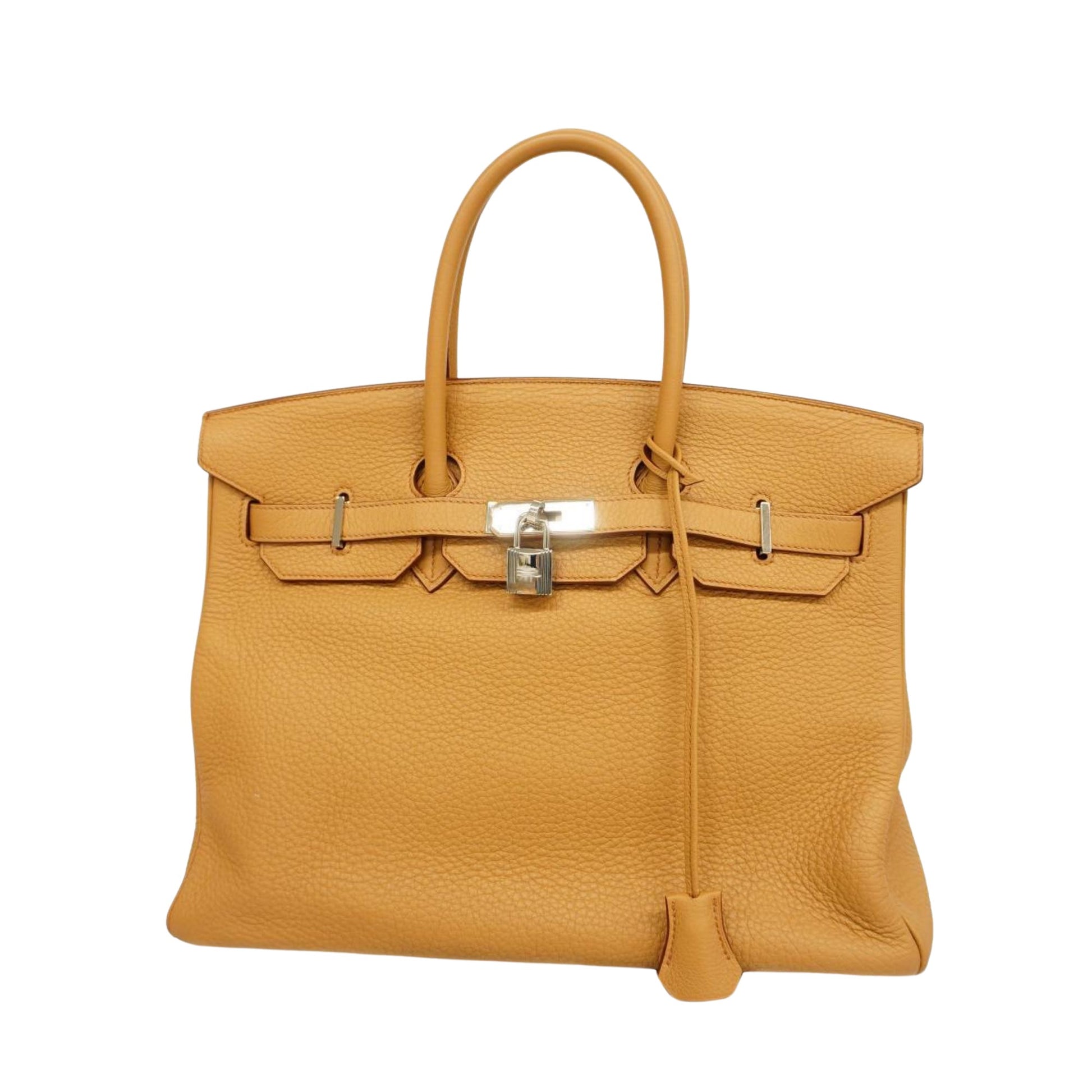 Hermès Birkin 35 Yellow Leather Handbag 