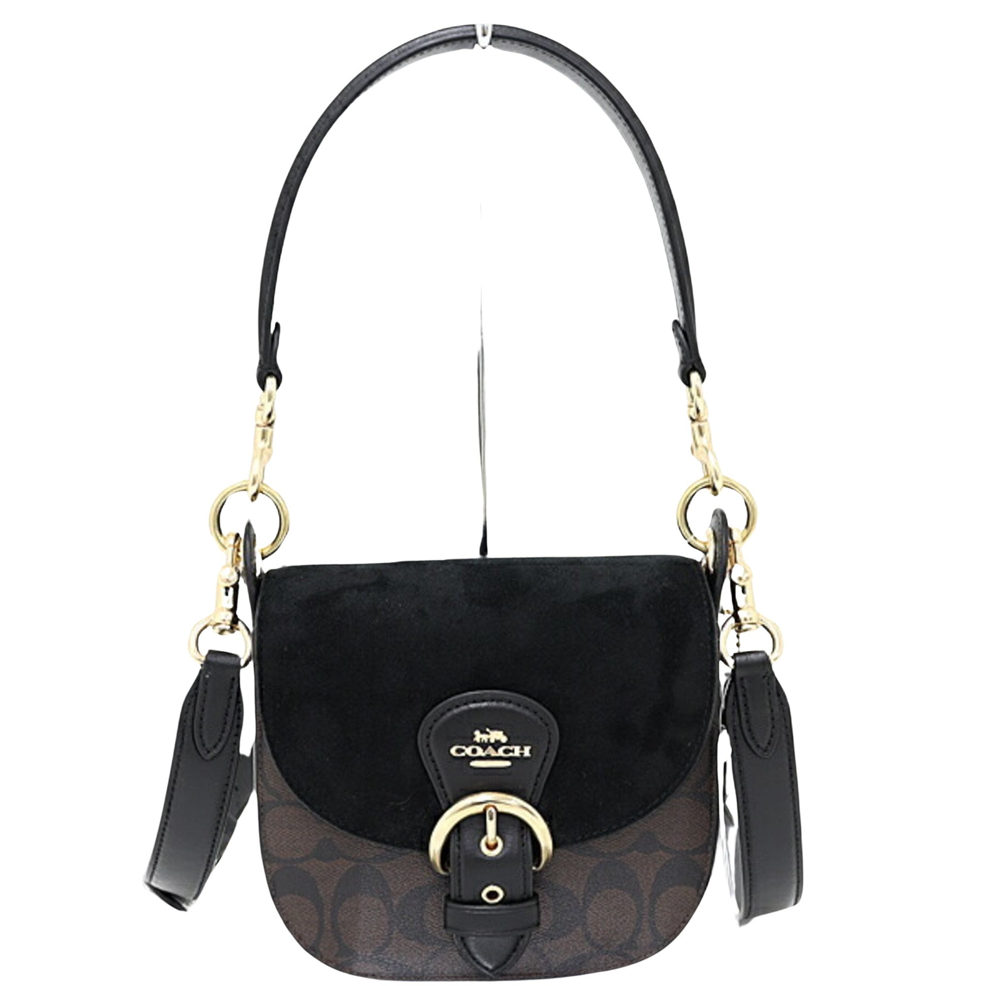 Coach Signature Black Canvas Shopper Bag