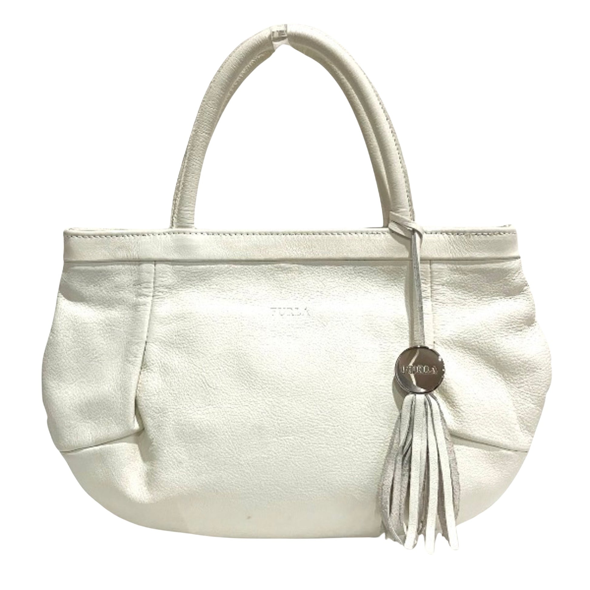 Furla White Leather Handbag 