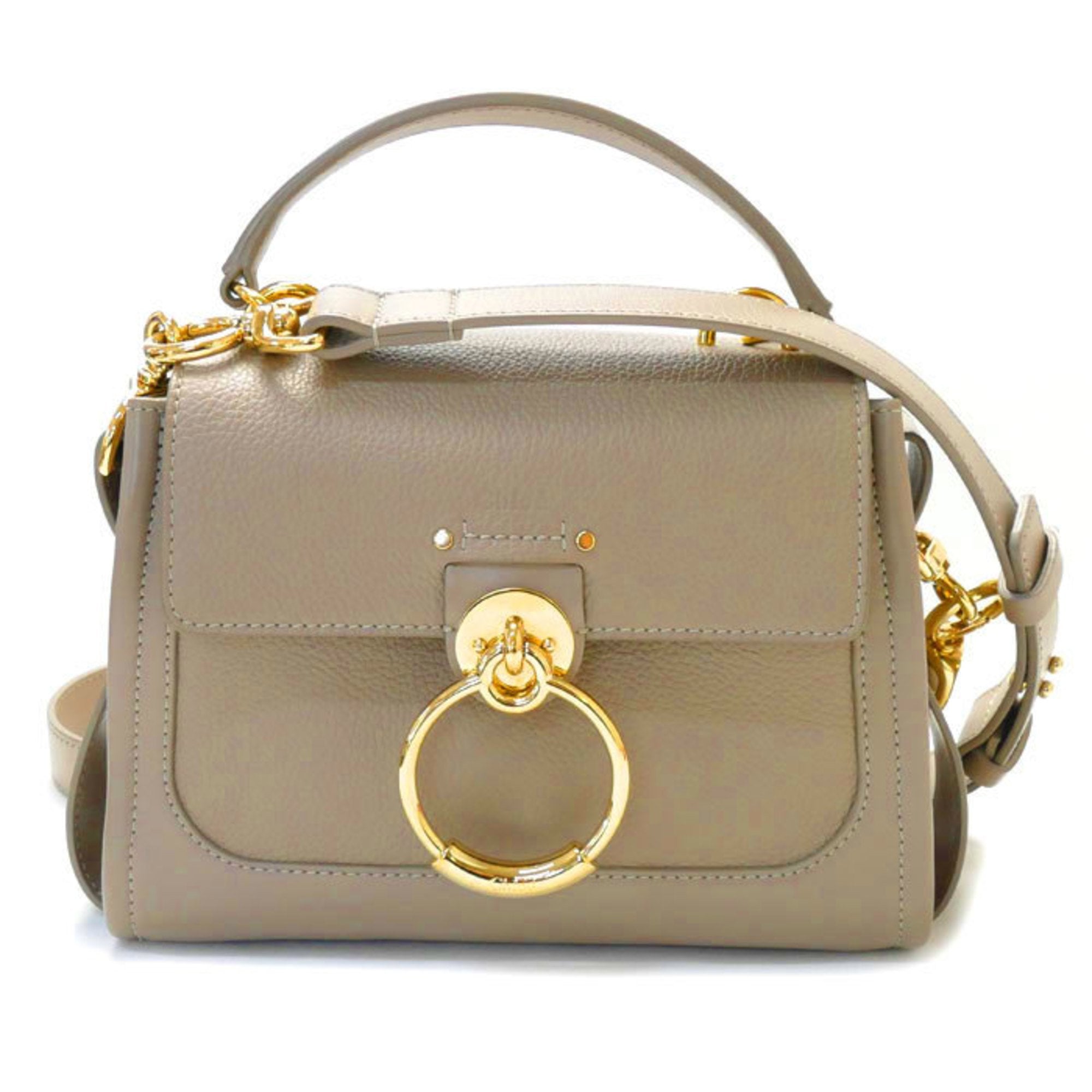 Chloé Tess Gold Leather Shoulder Bag