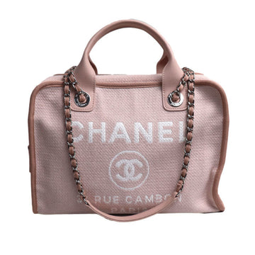 Chanel Deauville Pink Canvas Shoulder Bag