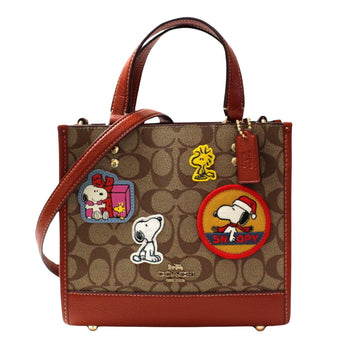 Coach Dempsey Brown Canvas Tote Bag