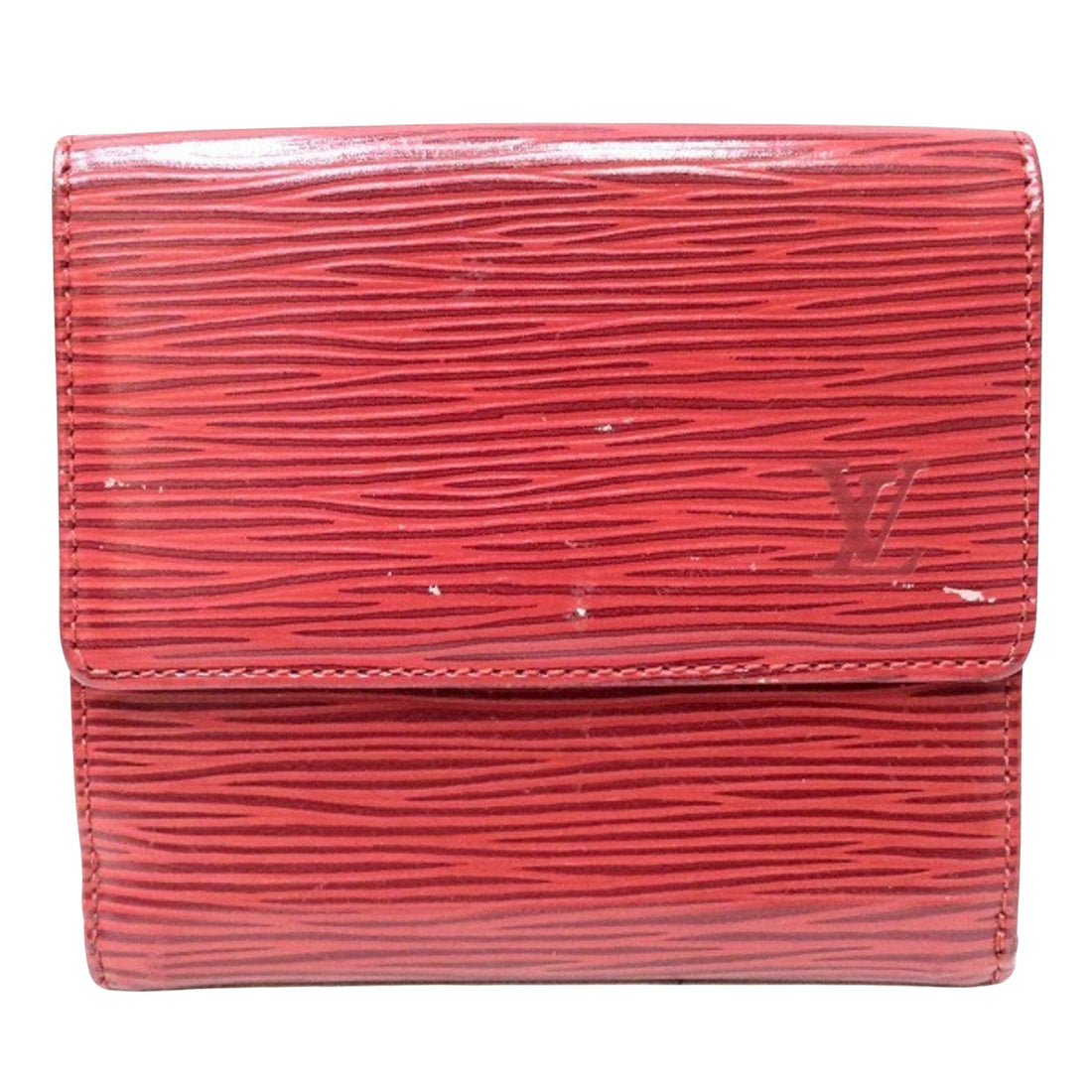 Louis Vuitton Porte-monnaie Red Leather Wallet 