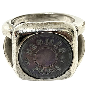 Hermès Sellier Silver Metal Ring 