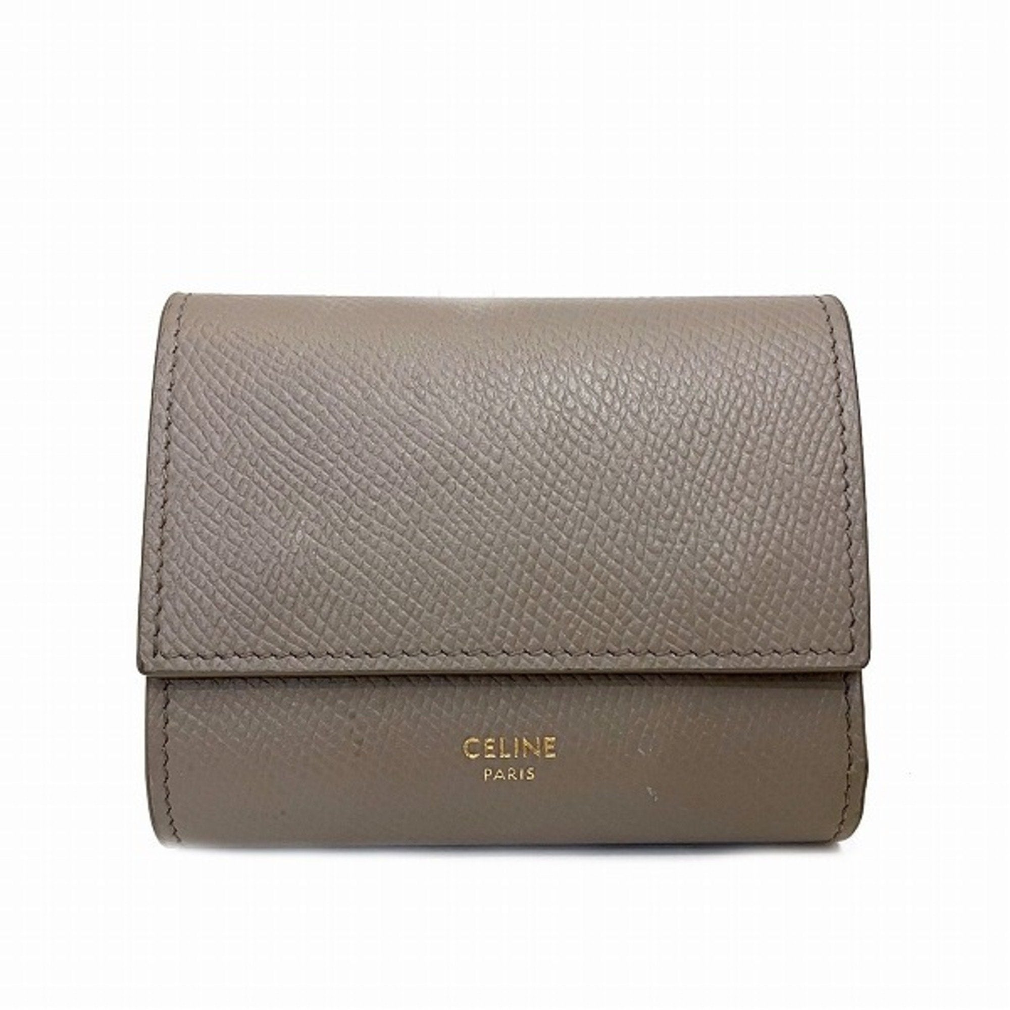 Céline Tri-Fold Grey Leather Wallet 