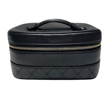 Chanel Vanity Black Canvas Handbag 