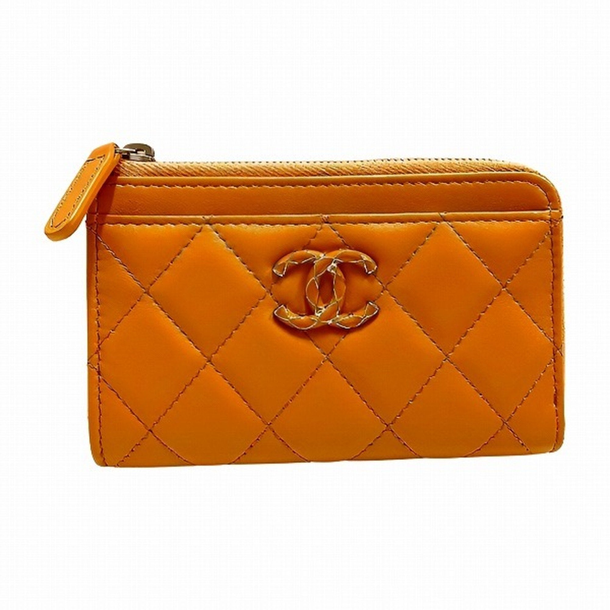 Chanel Beige Leather Wallet 