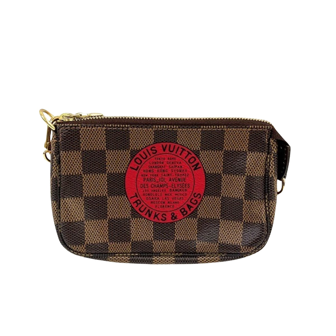 Louis Vuitton Mini Pochette Accessoires Brown Canvas Clutch Bag