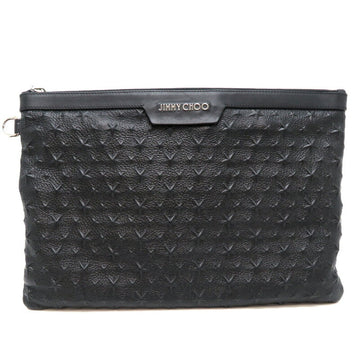 Jimmy Choo Derek Black Leather Clutch Bag