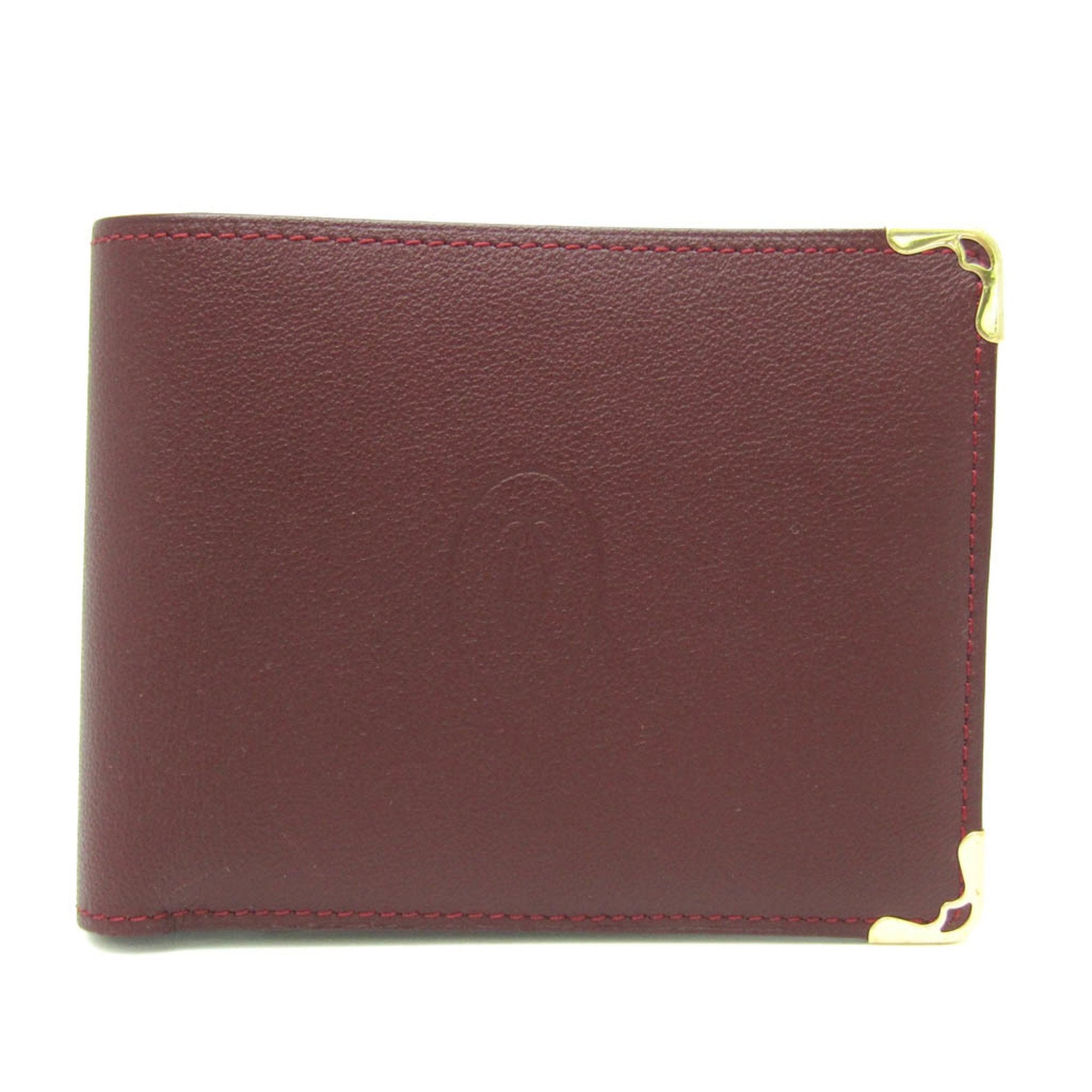 Cartier Must de Cartier Burgundy Pony-Style Calfskin Wallet 