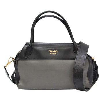 Prada Esplanade Grey Leather Handbag 