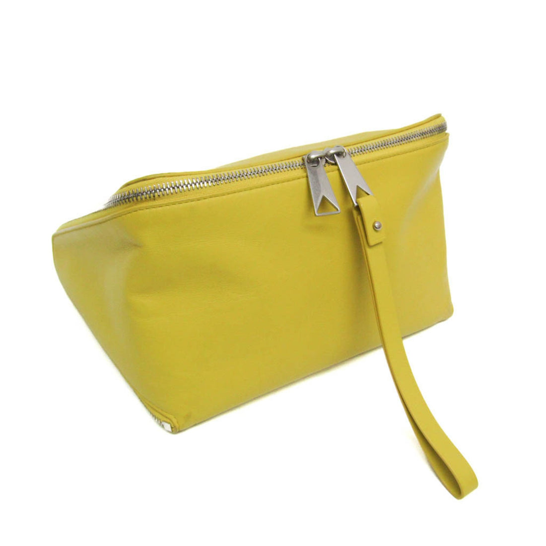 Bottega Veneta Organizer Yellow Leather Clutch Bag