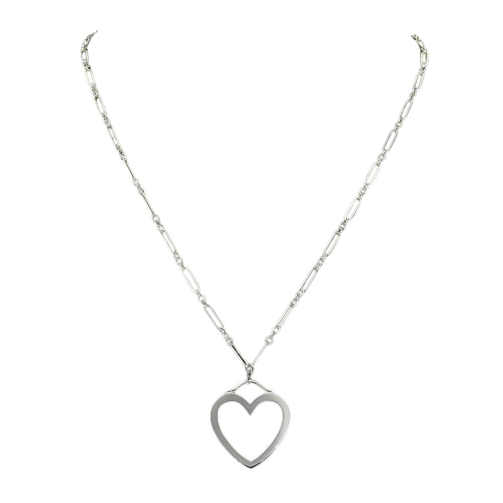 Tiffany & Co Sentimental heart Silver White Gold Necklace 