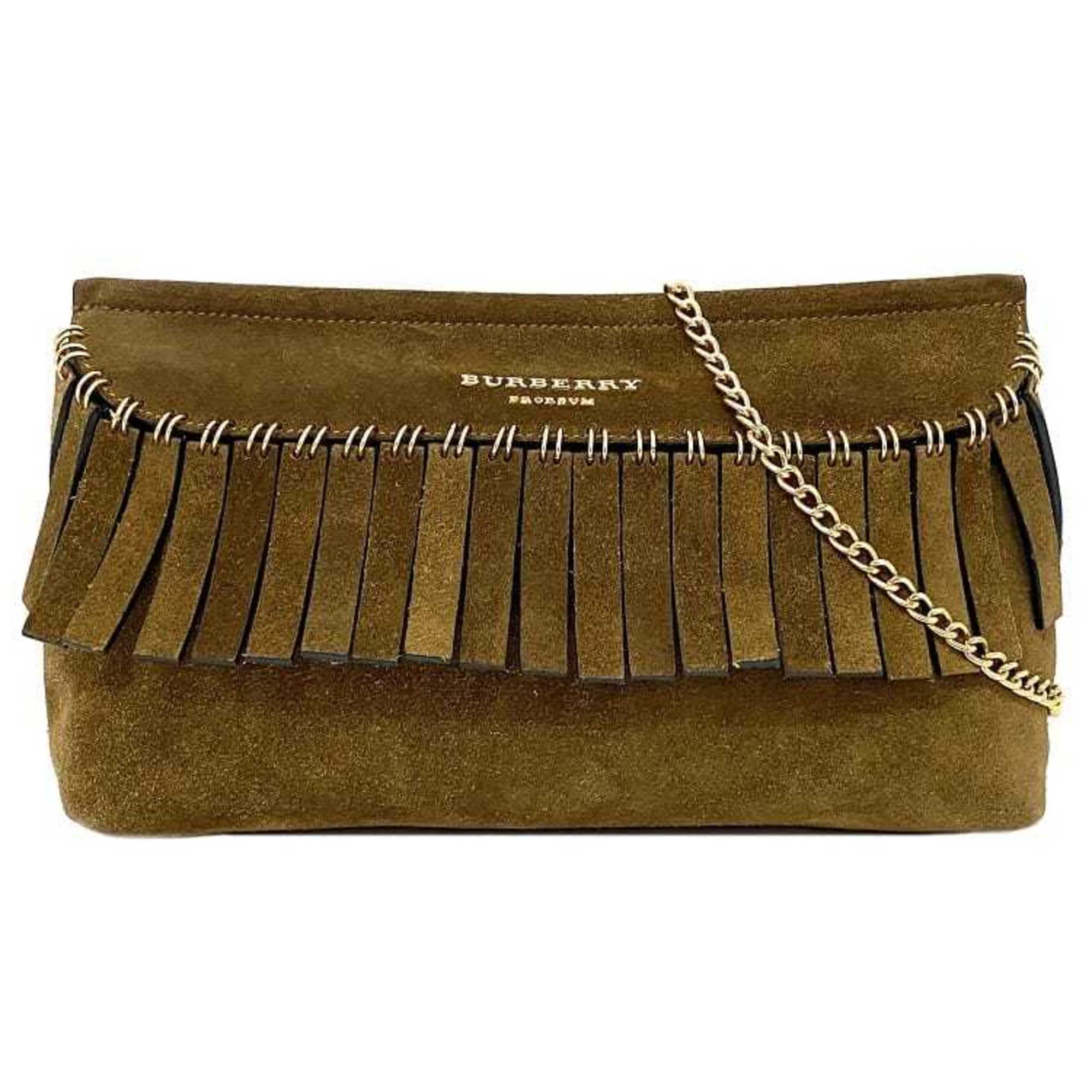 Burberry Brown Suede Clutch Bag