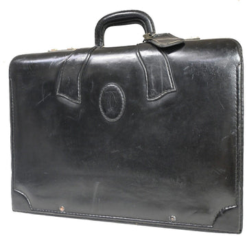 Cartier Black Leather Briefcase Bag