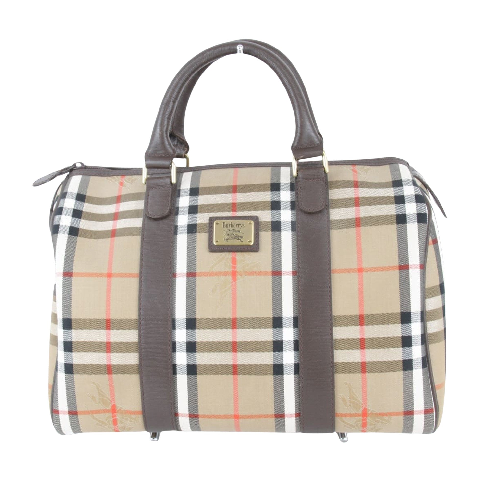 Burberry Nova Check Brown Canvas Travel Bag