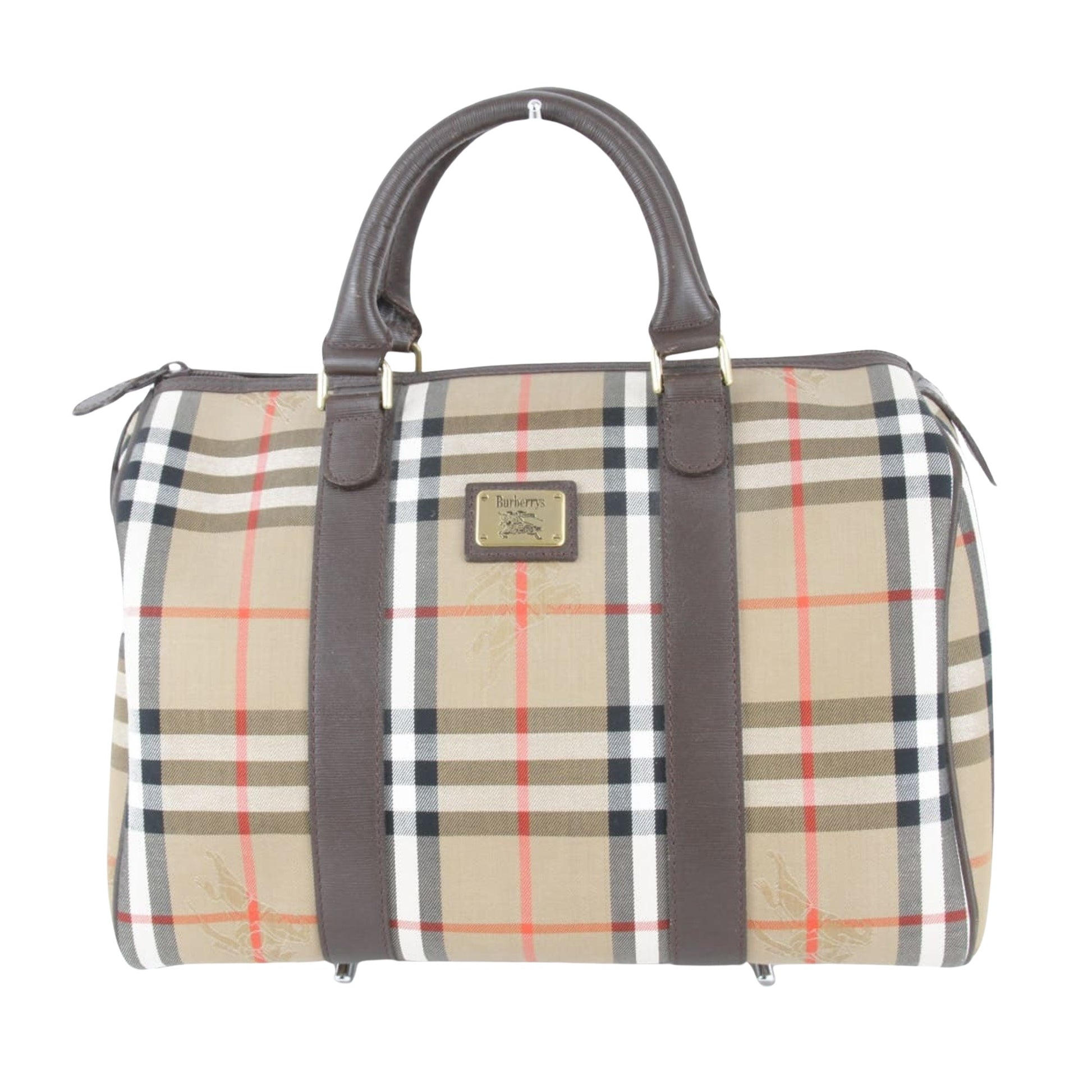 Burberry Nova Check Brown Canvas Travel Bag