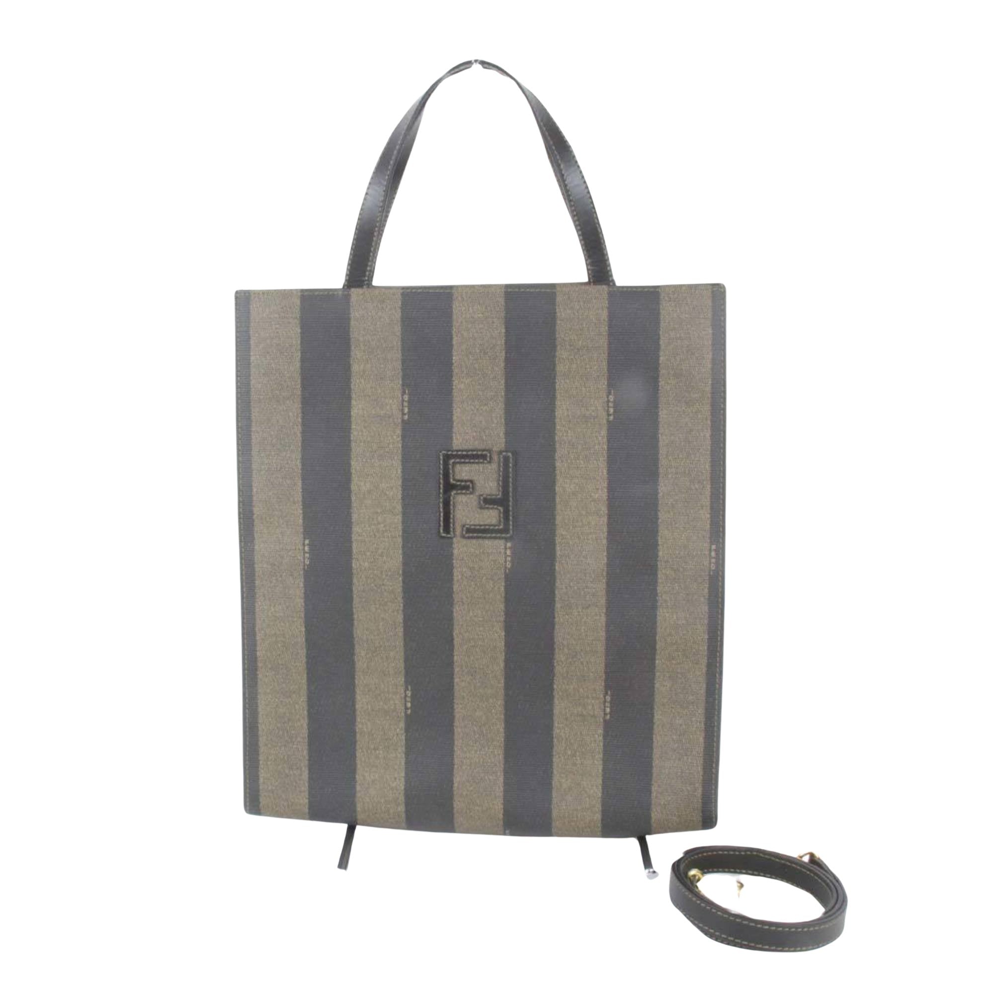 Fendi Pecan Brown Canvas Shoulder Bag