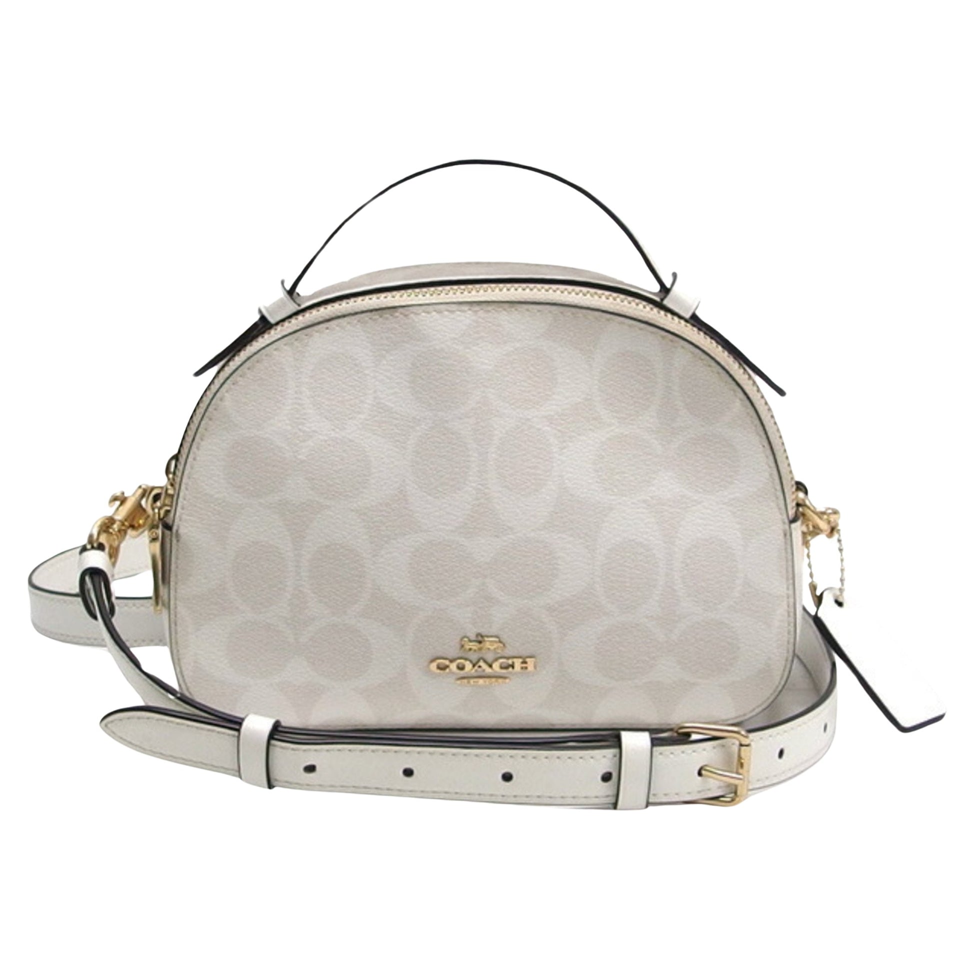 Coach Signature White Canvas Shoulder Bag