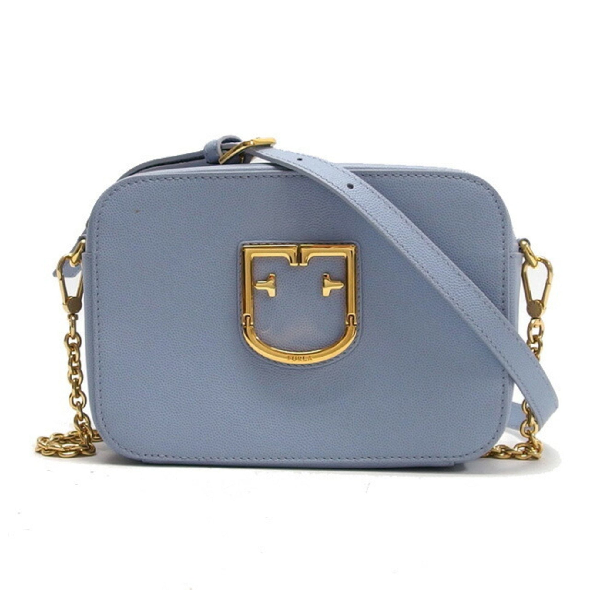 Furla Blue Leather Shopper Bag