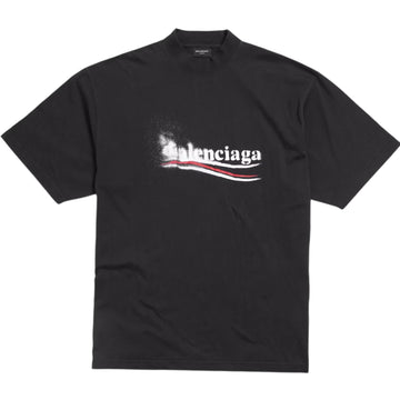 Balenciaga Political Stencil Medium Fit Unisex Black T-Shirt