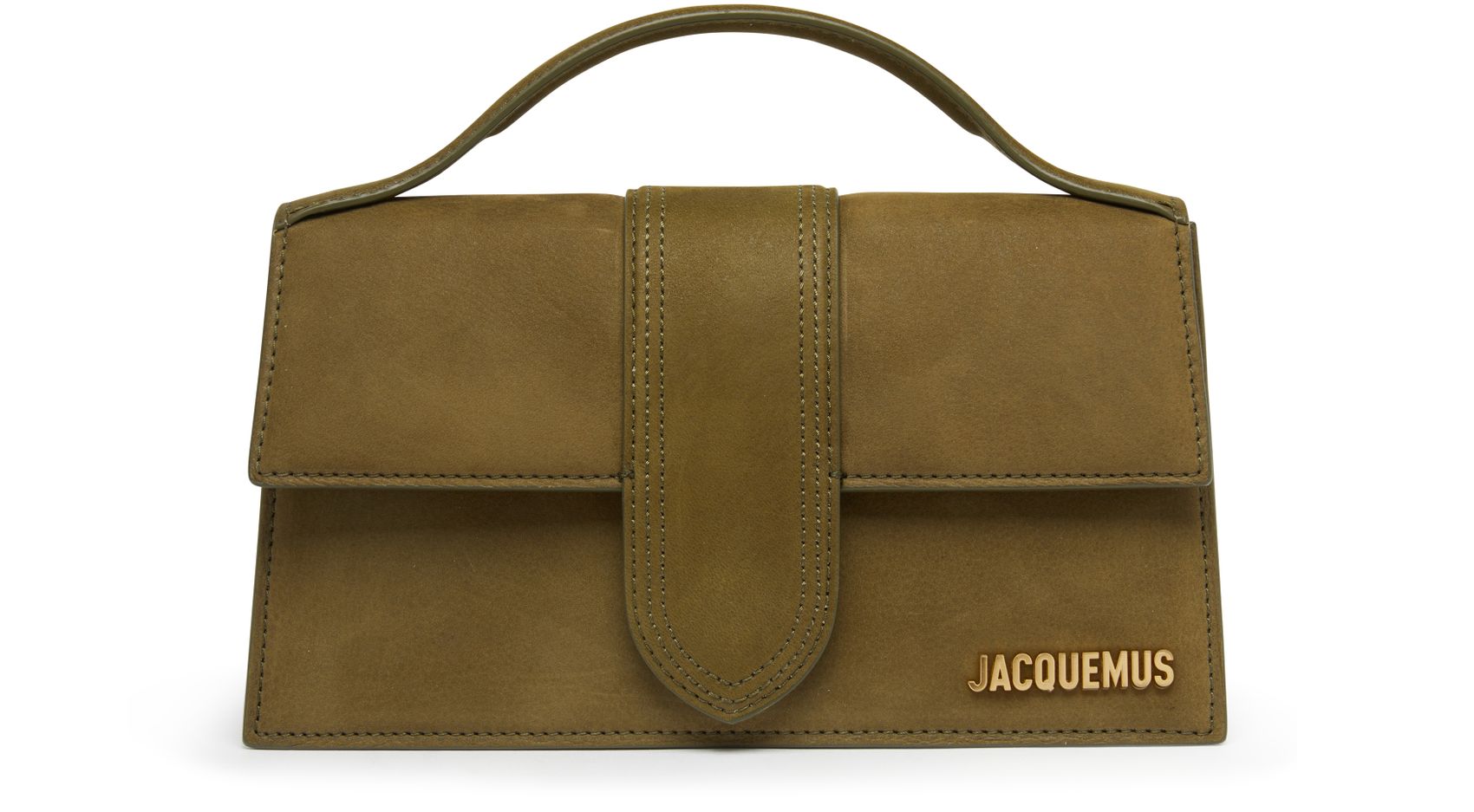 Jacquemus Le Grand Bambino Dark Khaki Leather Crossbody Flap Bag