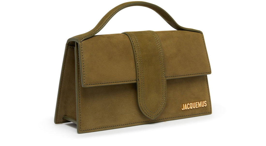 Jacquemus Le Grand Bambino Dark Khaki Leather Crossbody Flap Bag